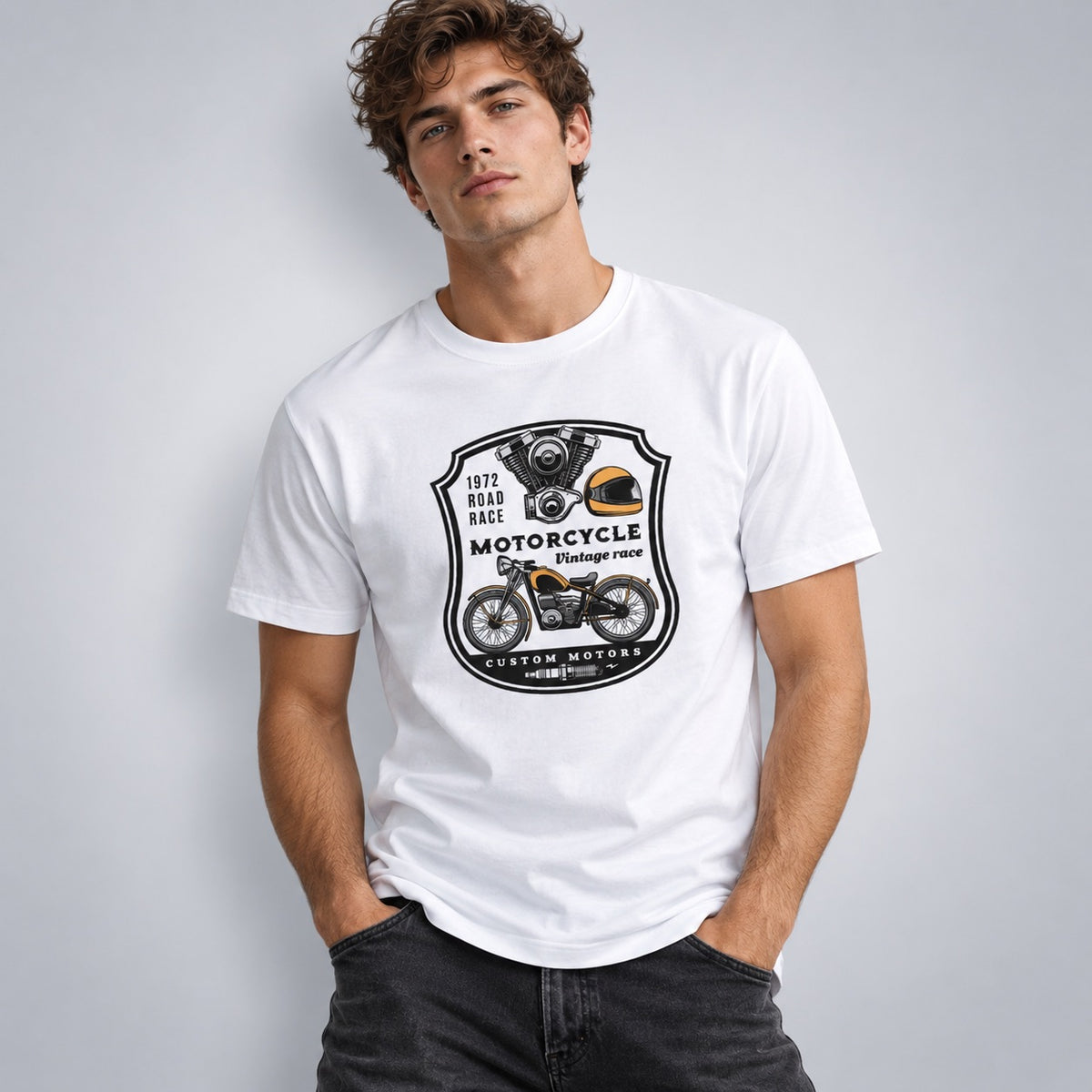 Motorcycle Vintage Race Men's Regular Fit T-Shirt
