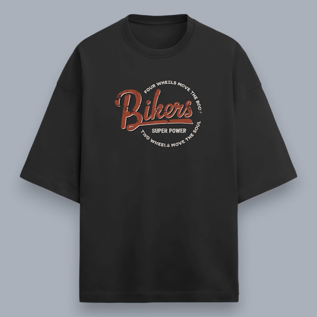 Bikers Superpower Men's Premium French Terry Oversized Tee
