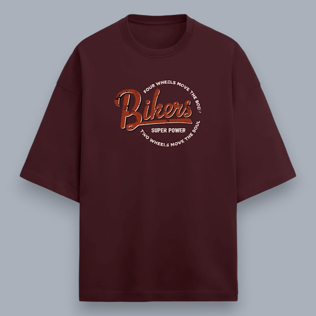 Bikers Superpower Men's Premium French Terry Oversized Tee