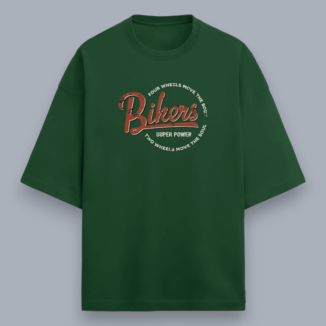 Bikers Superpower Men's Premium French Terry Oversized Tee