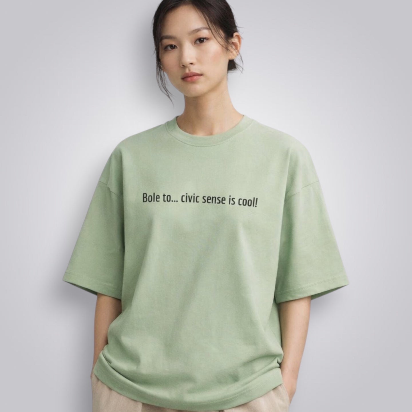 Bole To Civic Sense Is Cool Unisex Premium French Terry Oversized Tee