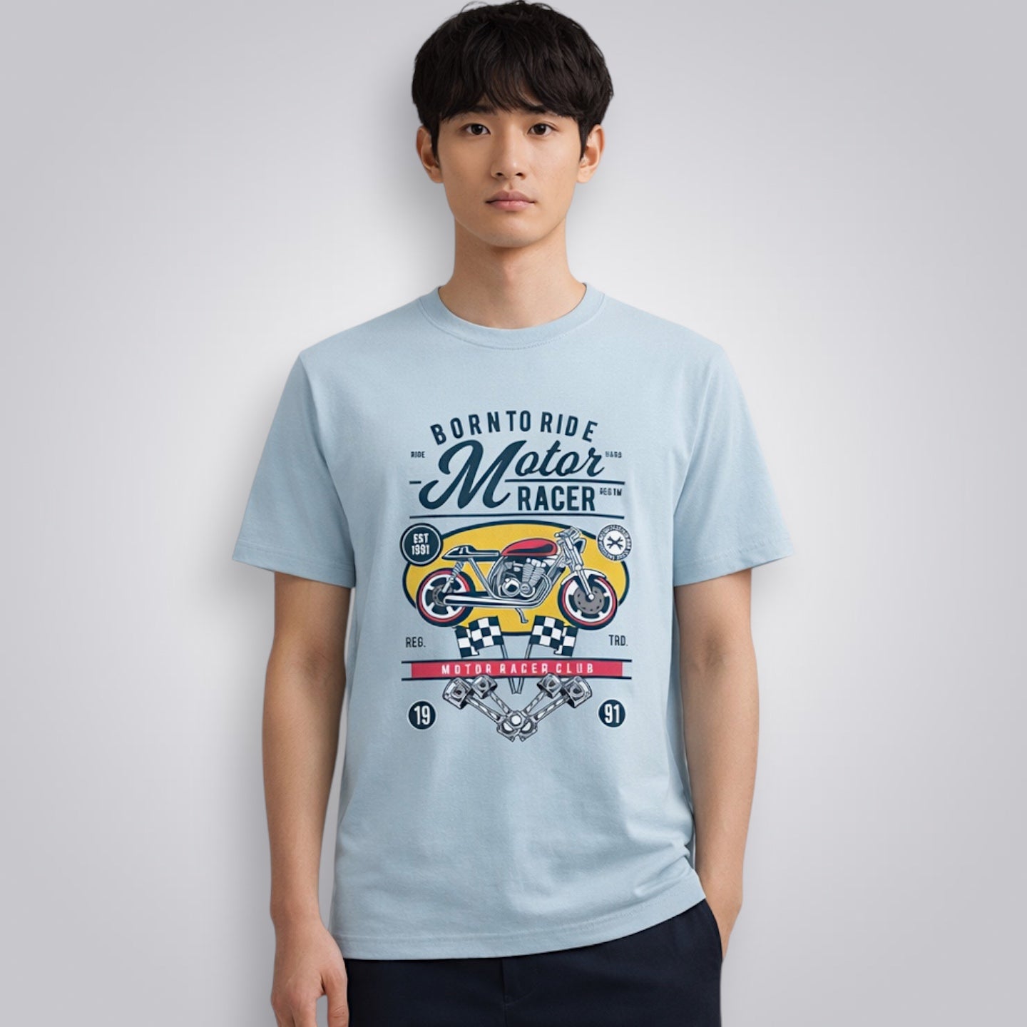 Born To Ride Motor Racer Men's Regular Fit T-Shirt
