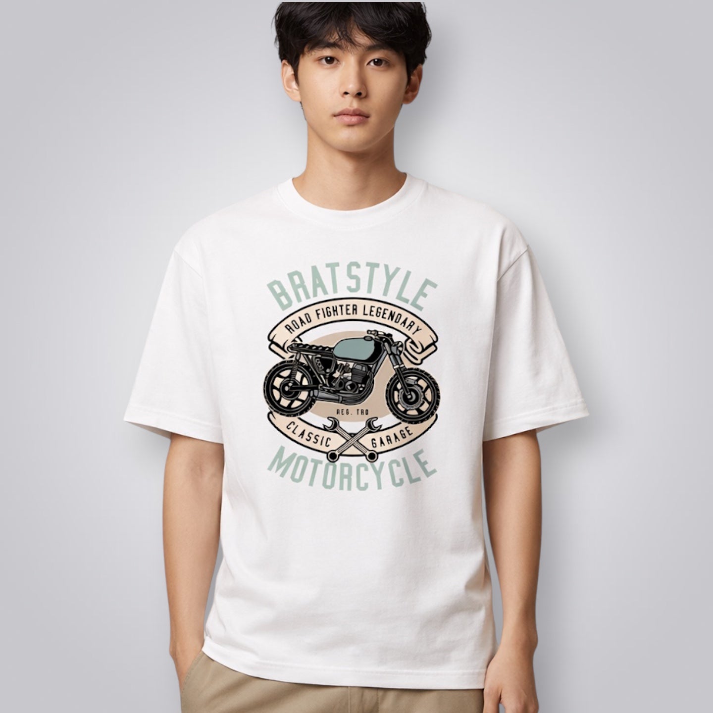 Bratstyle Motorcycle Men's Loose Fit Classic T-Shirt