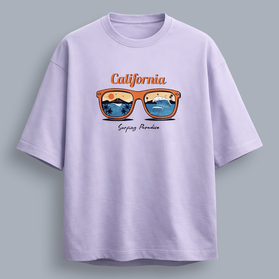 California Surfing Paradise Unisex Premium French Terry Oversized Tee