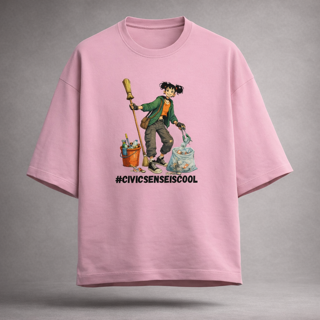 #CivicSenseIsCool Women's Terry Oversized Tee