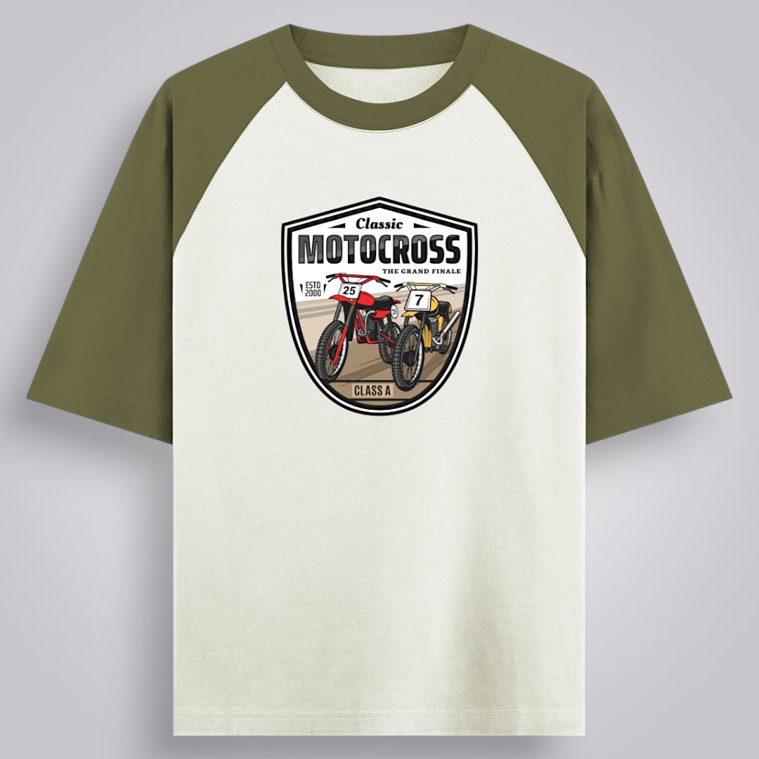 Classic Motocross Men's Oversized Fit Raglan T Shirt