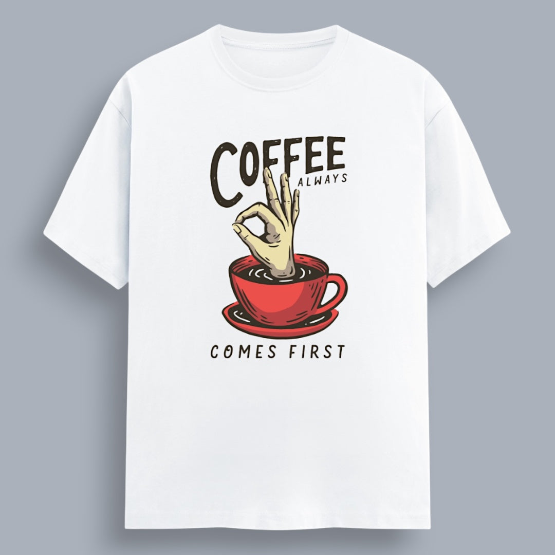 Coffee Always Comes First Women's Boyfriend Fit T-Shirt