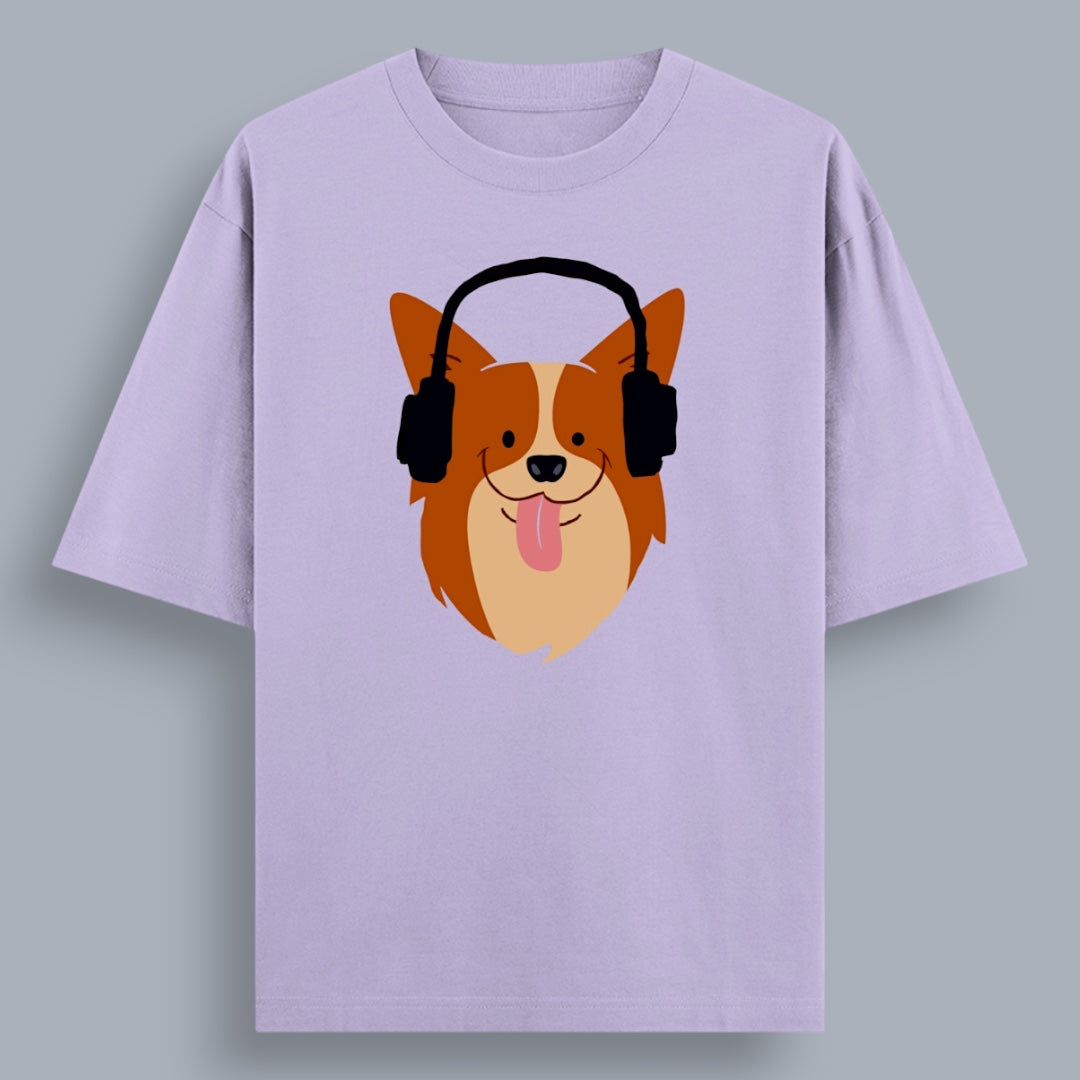Dog In Headphones Unisex Loose Fit Classic T-Shirt