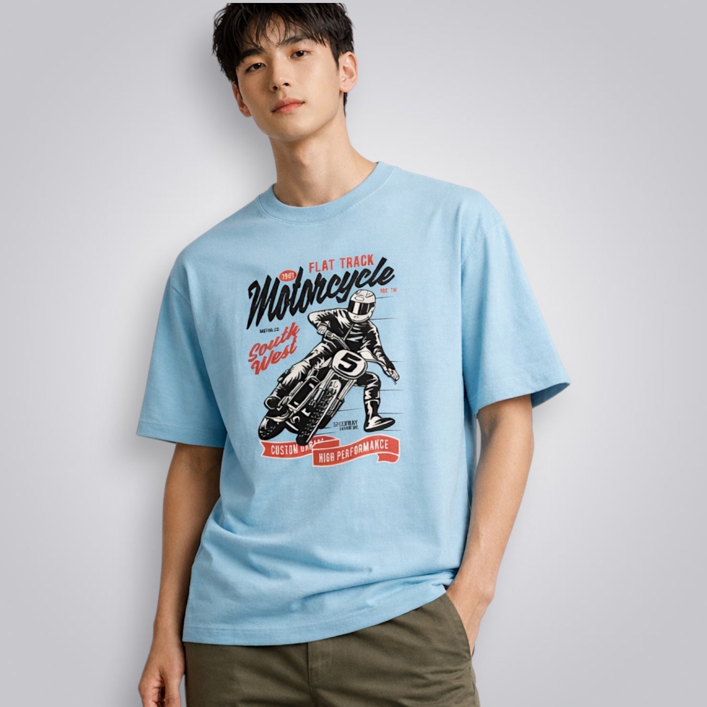 Flat Track Motorcycle Men's Loose Fit Classic T-Shirt