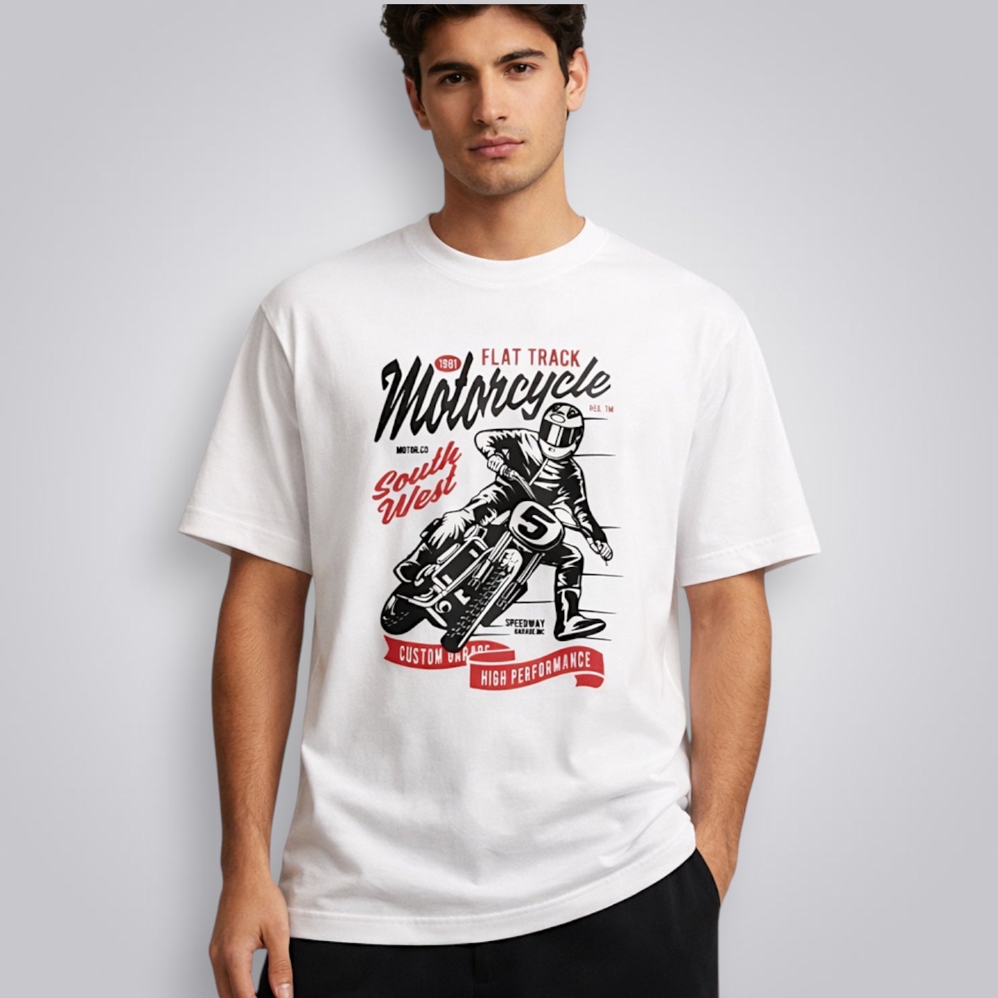 Flat Track Motorcycle Men's Loose Fit Classic T-Shirt