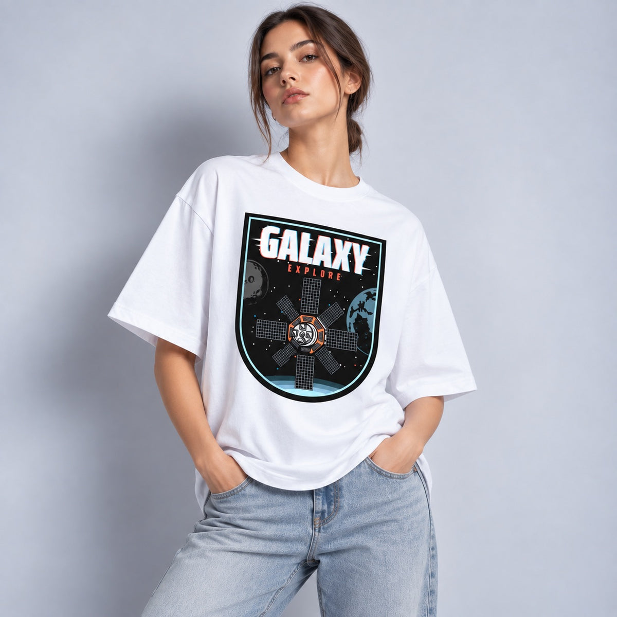 Galaxy Explore Unisex Oversized Classic T-Shirt