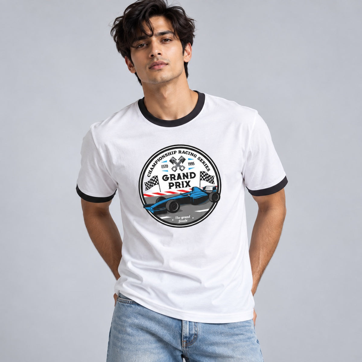 Grand Prix 1995 Championship Men's Regular Fit Ringer T-Shirt