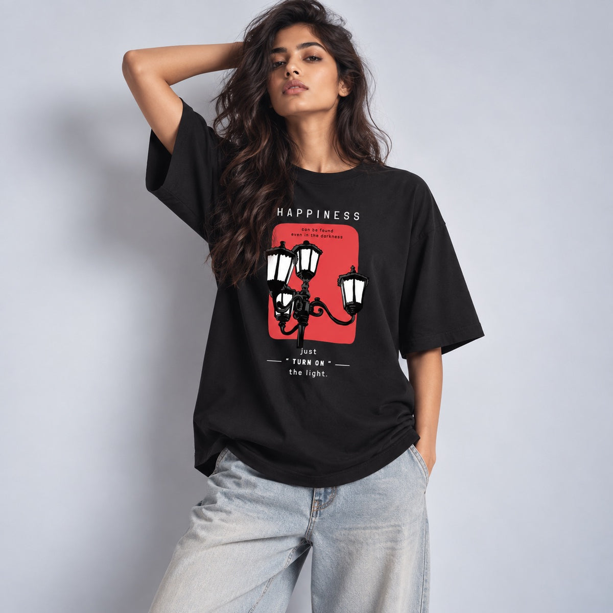 Happiness Can Be Found Even In The Darkness Unisex Oversized Classic T-Shirt