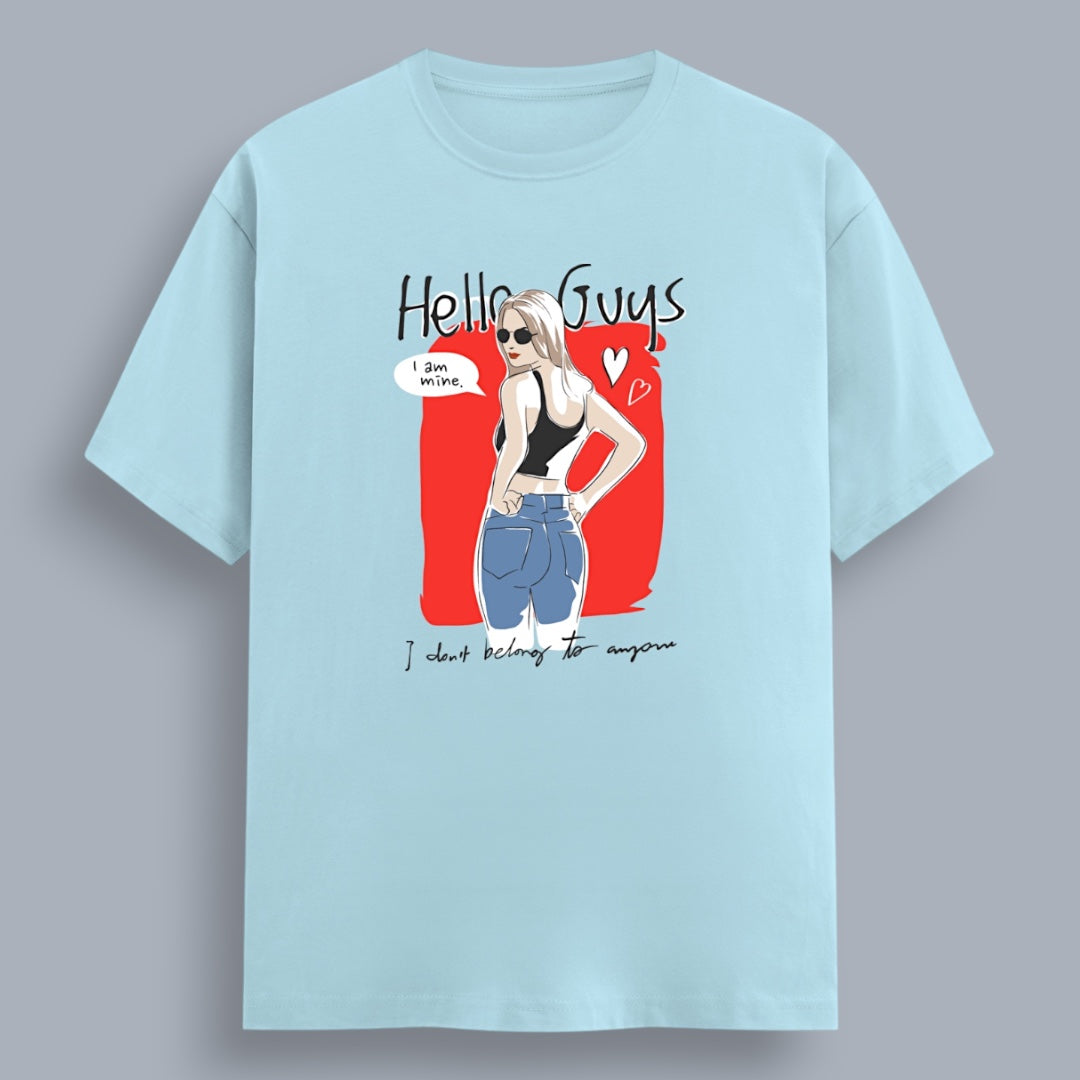 Hello Guys I Am Mine Women's Boyfriend Fit T-Shirt