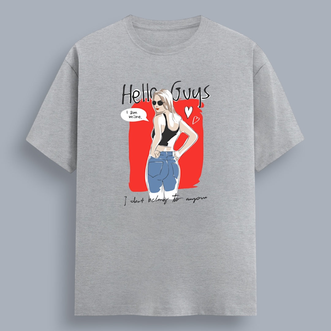 Hello Guys I Am Mine Women's Boyfriend Fit T-Shirt