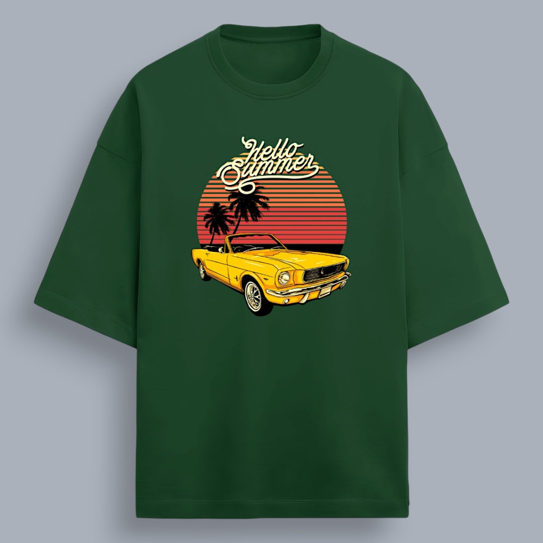 Hello Summer Unisex Premium French Terry Oversized Tee