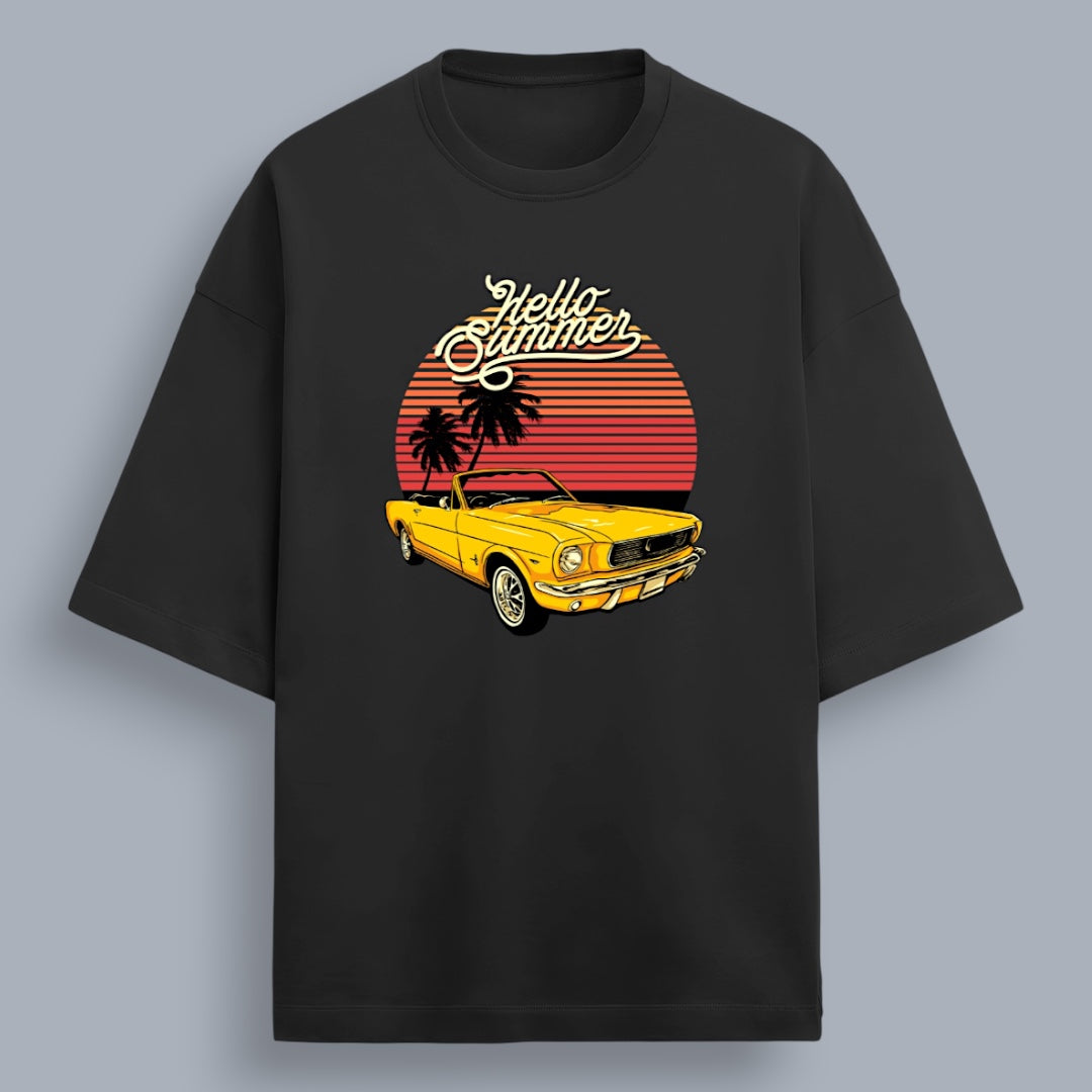 Hello Summer Unisex Premium French Terry Oversized Tee