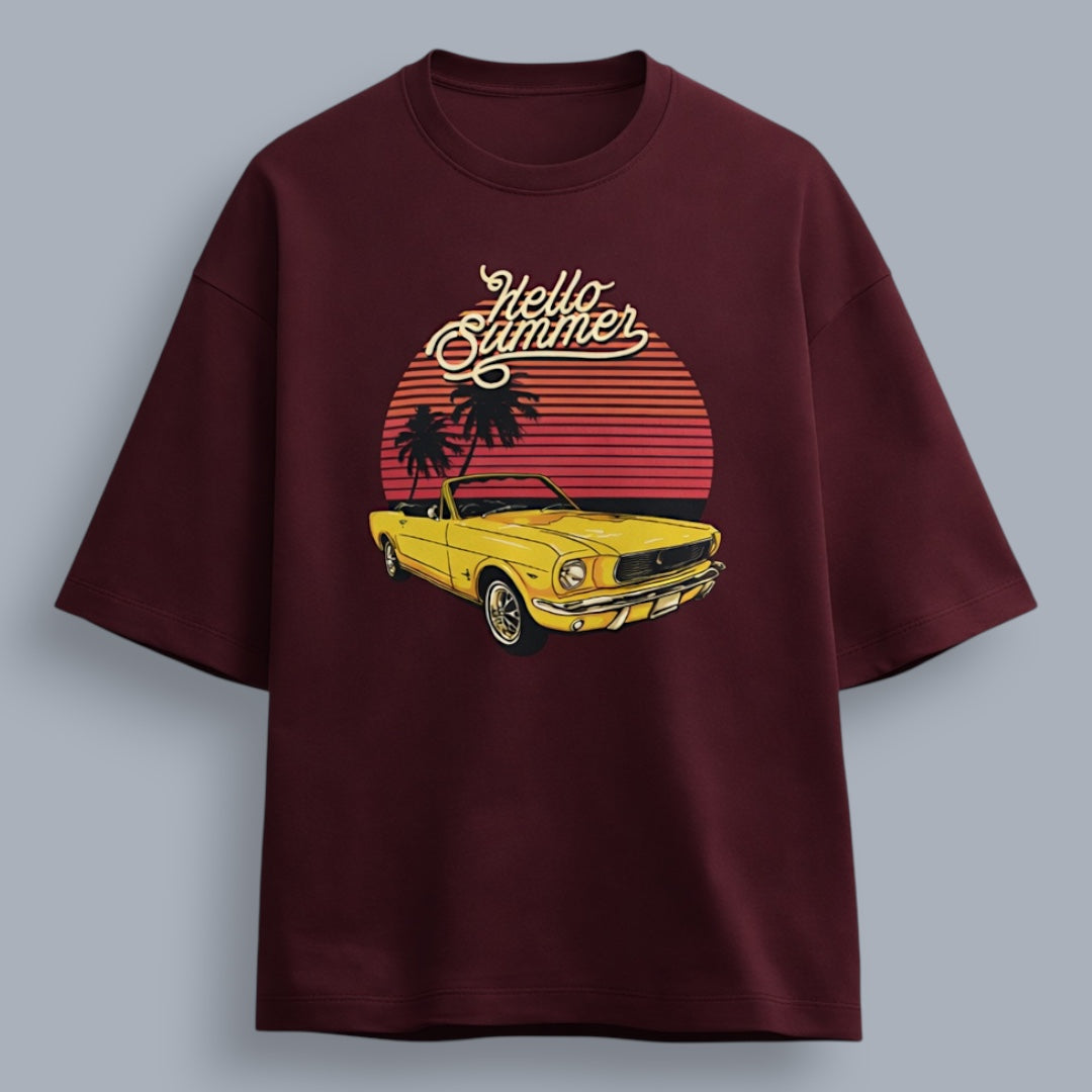 Hello Summer Unisex Premium French Terry Oversized Tee