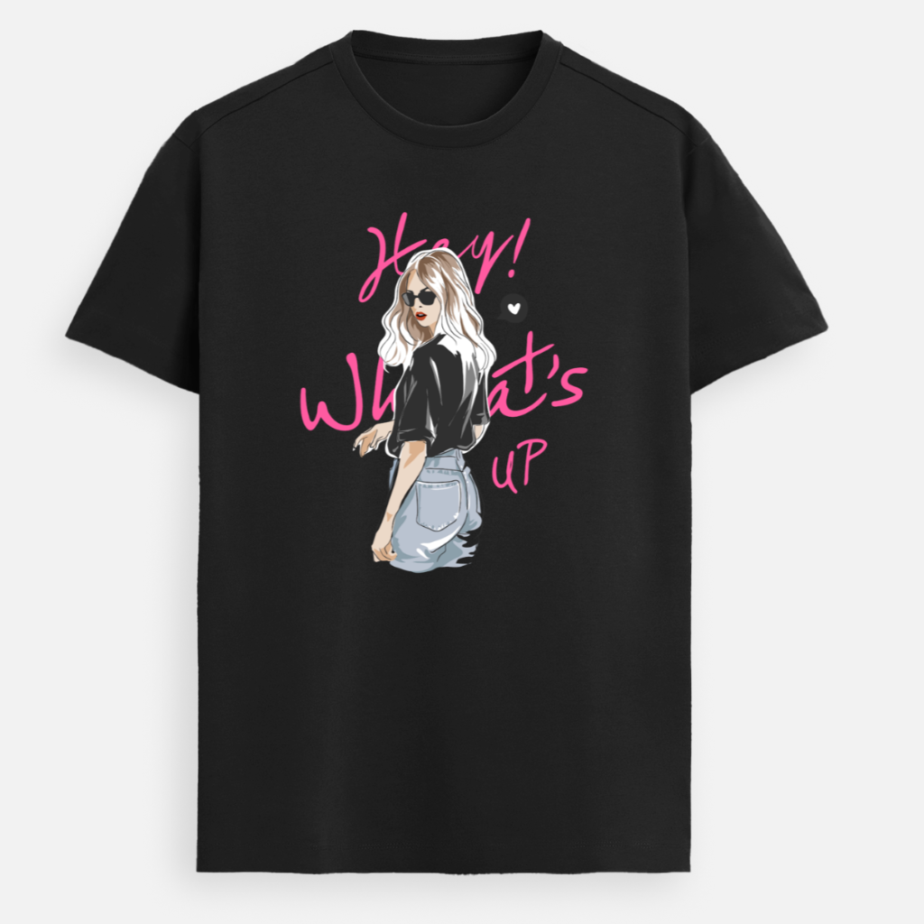 Hey What's Up Women's Boyfriend Fit PREMIUM SUPIMA COTTON T-Shirt
