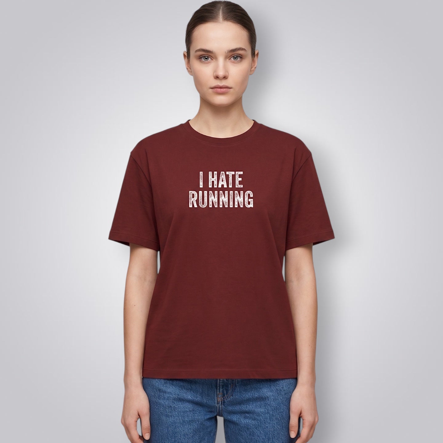 I Hate Running Women's Boyfriend Fit T-Shirt