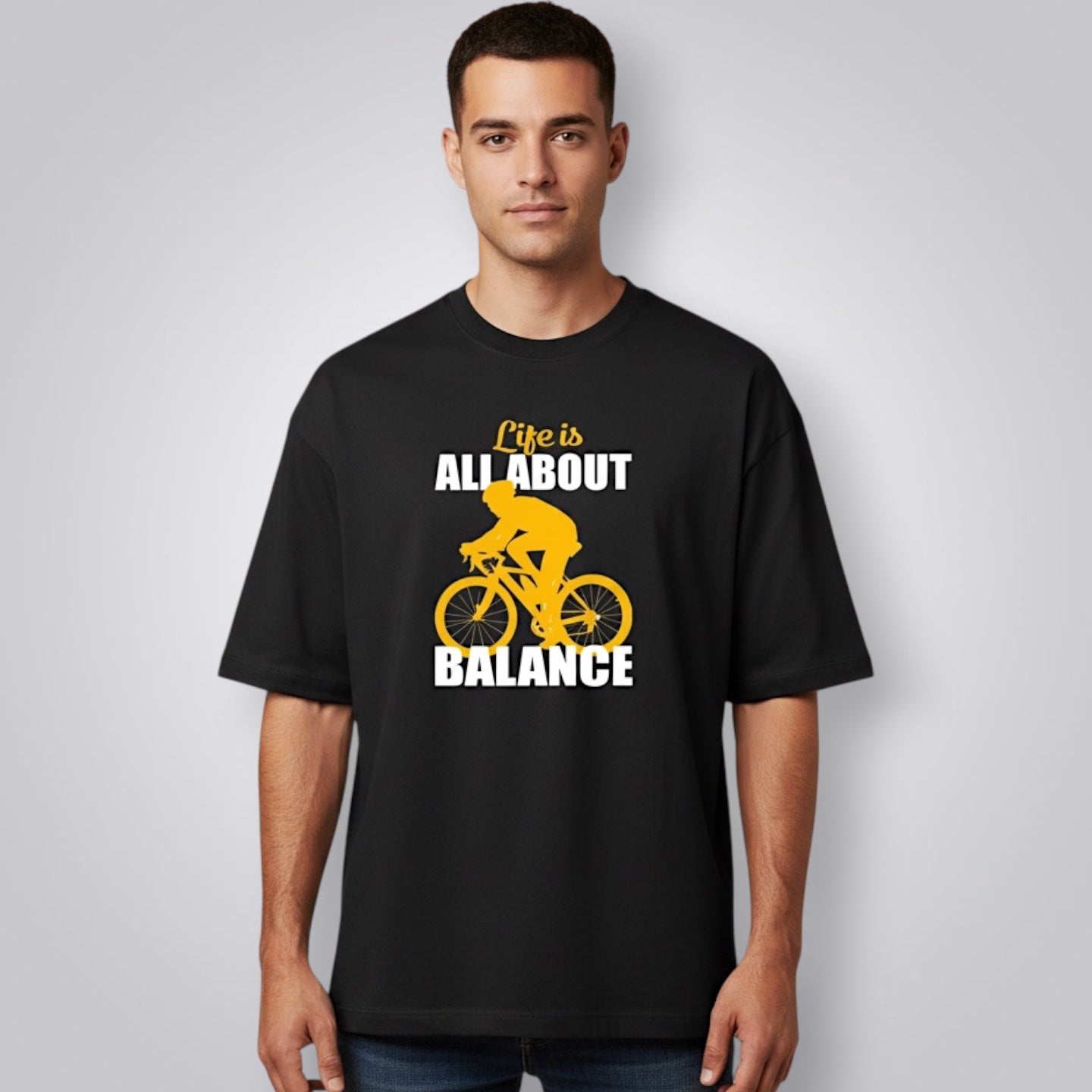 Life Is All About Balance Unisex Premium French Terry Oversized Tee