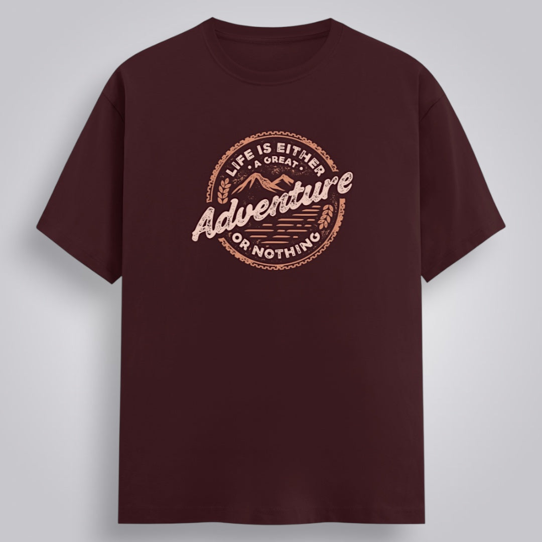 Life Is Either A Great Adventure Or Nothing Men's Regular Fit T-Shirt