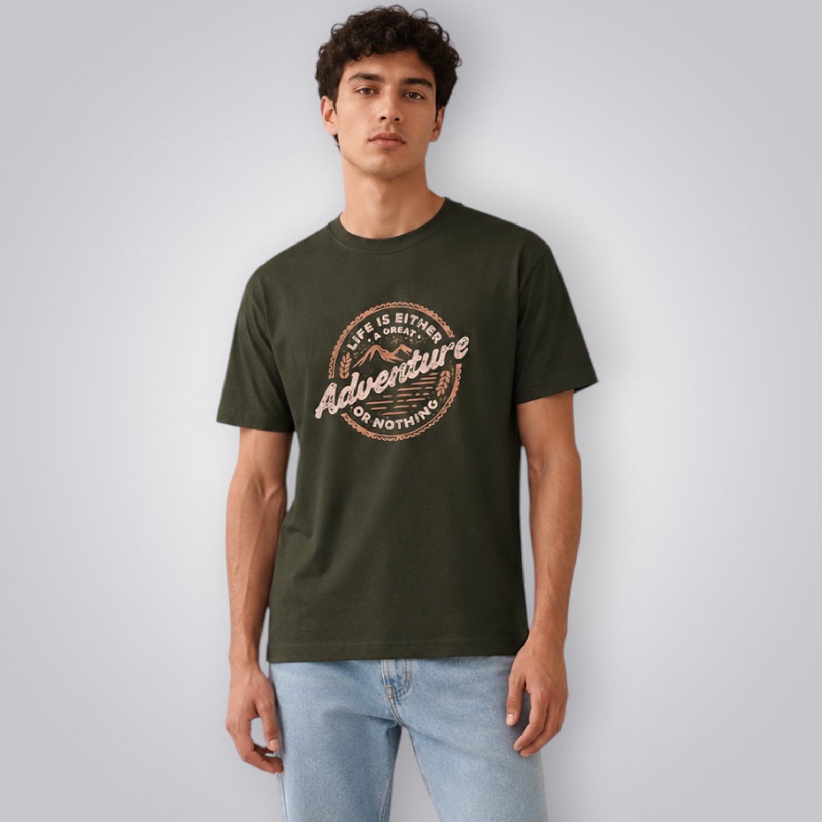 Life Is Either A Great Adventure Or Nothing Men's Regular Fit T-Shirt