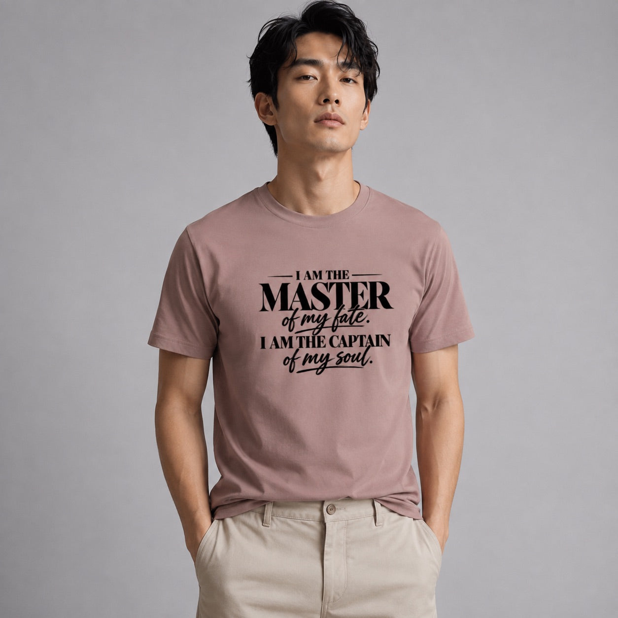 I Am The Master Of My Fate, I Am The Captain Of My Soul Men's Regular Fit T-Shirt