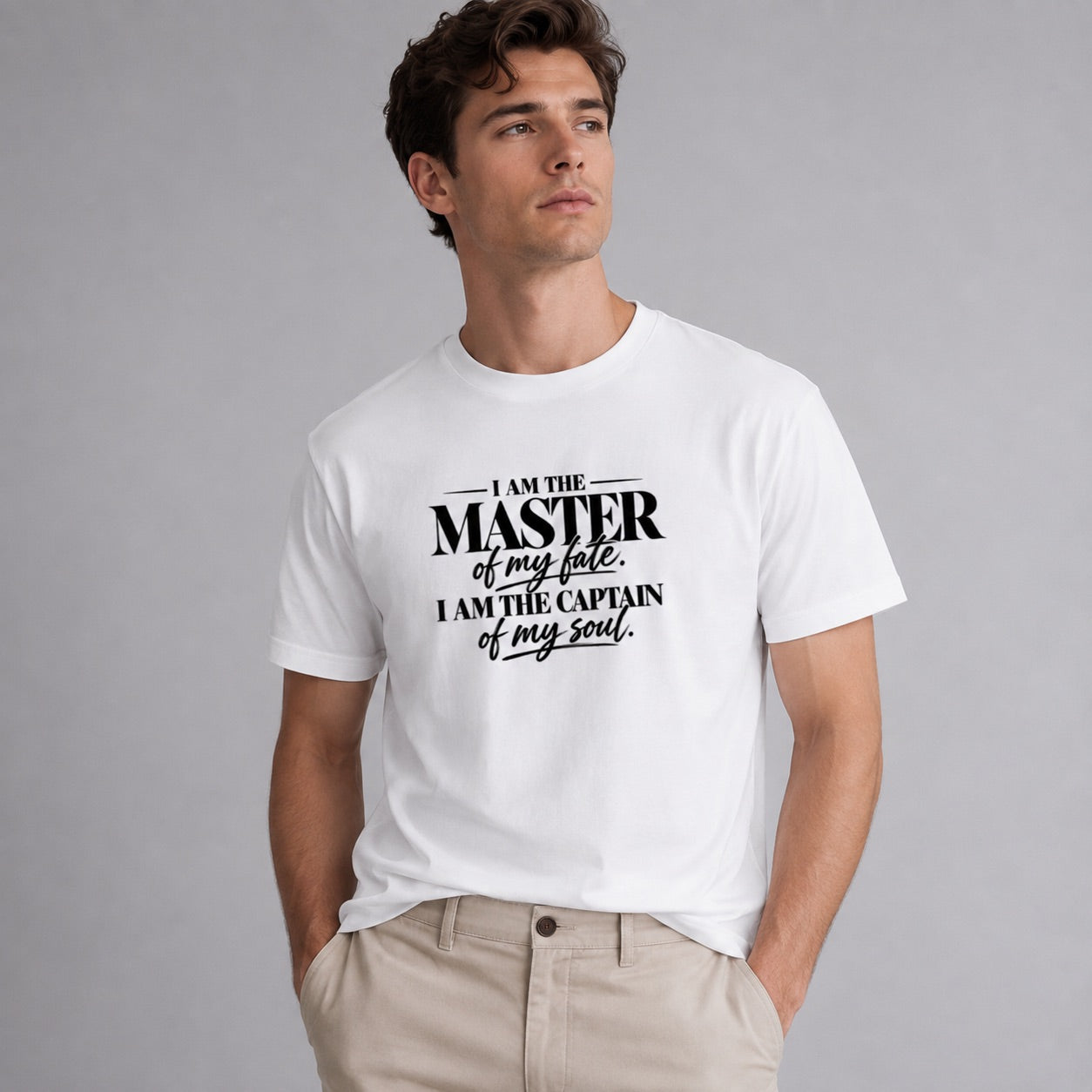 I Am The Master Of My Fate, I Am The Captain Of My Soul Men's Regular Fit T-Shirt