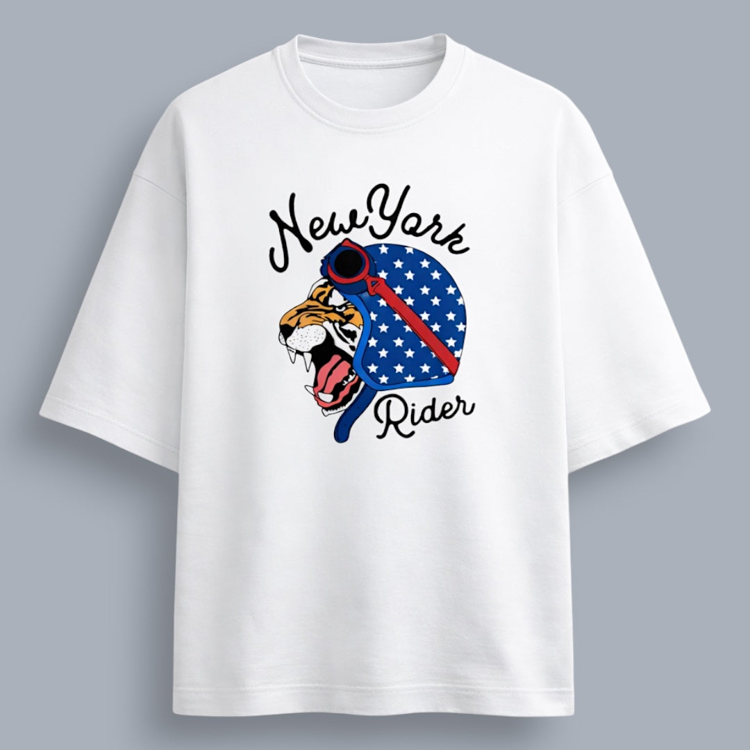 New York Rider Unisex Premium French Terry Oversized Tee