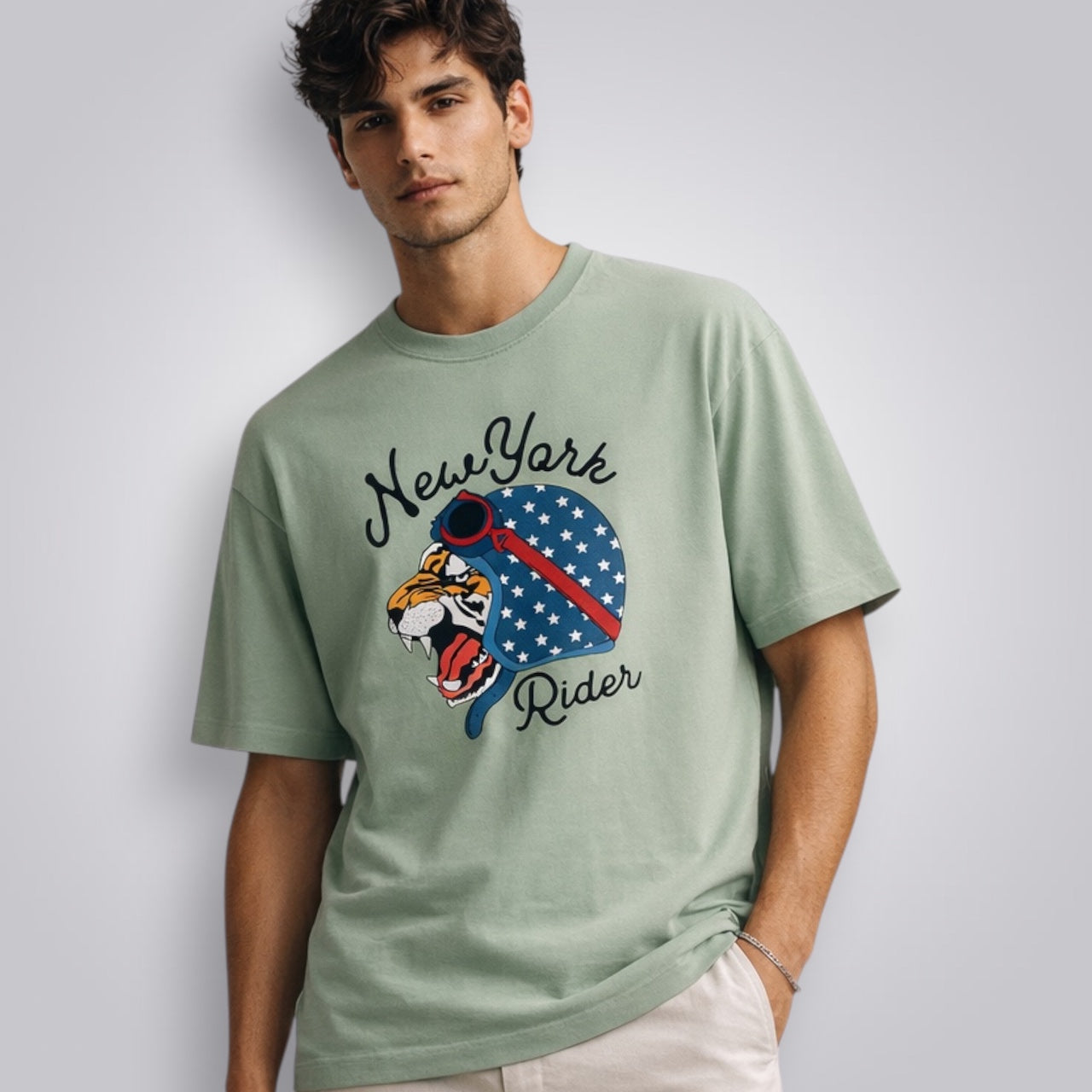 New York Rider Unisex Premium French Terry Oversized Tee