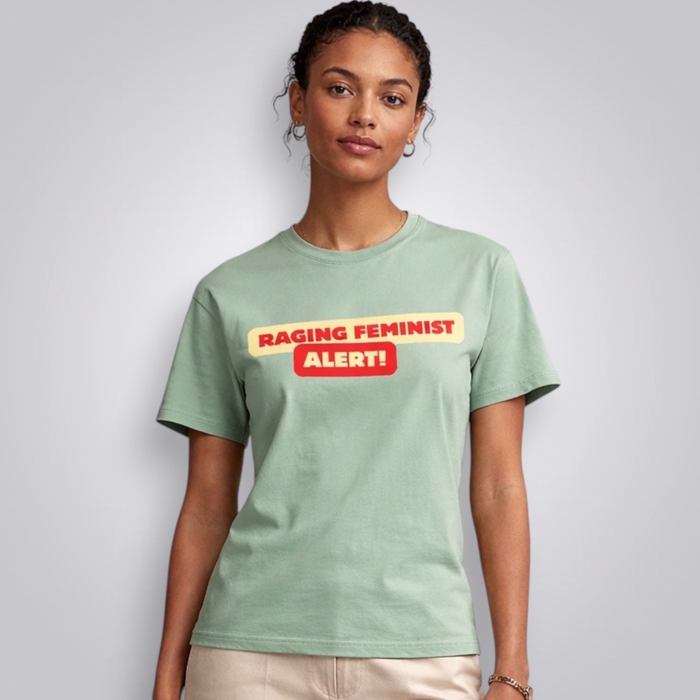 Raging Feminist Alert Women's Boyfriend Fit T-Shirt