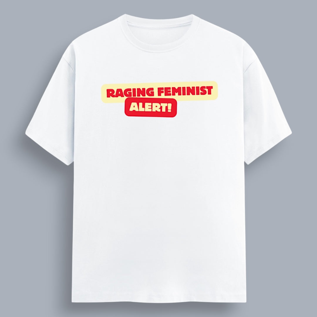 Raging Feminist Alert Women's Boyfriend Fit T-Shirt