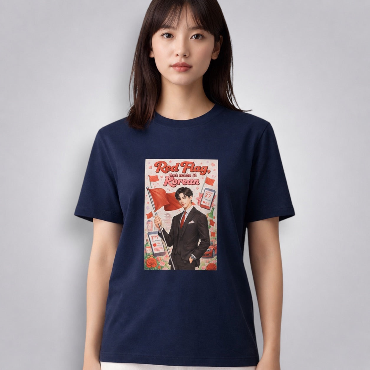Red Flag But Make It Korean Women's Relaxed Fit T-Shirt