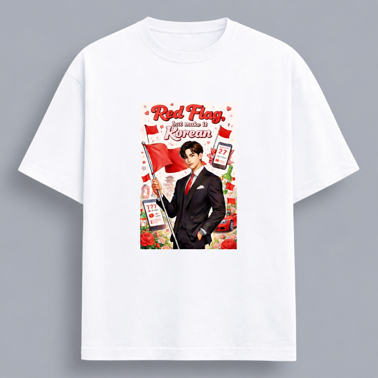 Red Flag But Make It Korean Women's Relaxed Fit T-Shirt