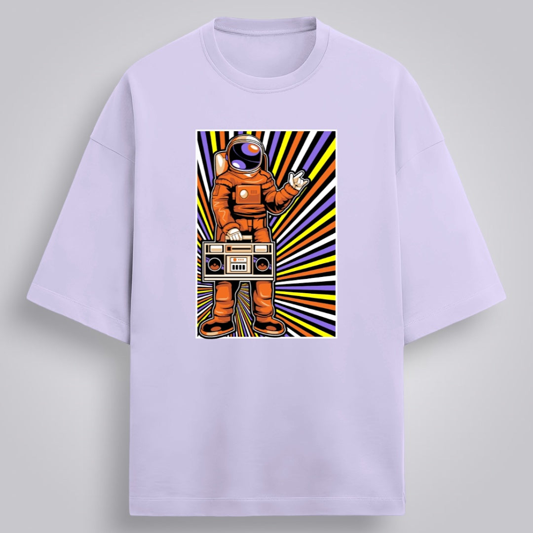Retro Astronaut Men's Premium French Terry Oversized Tee
