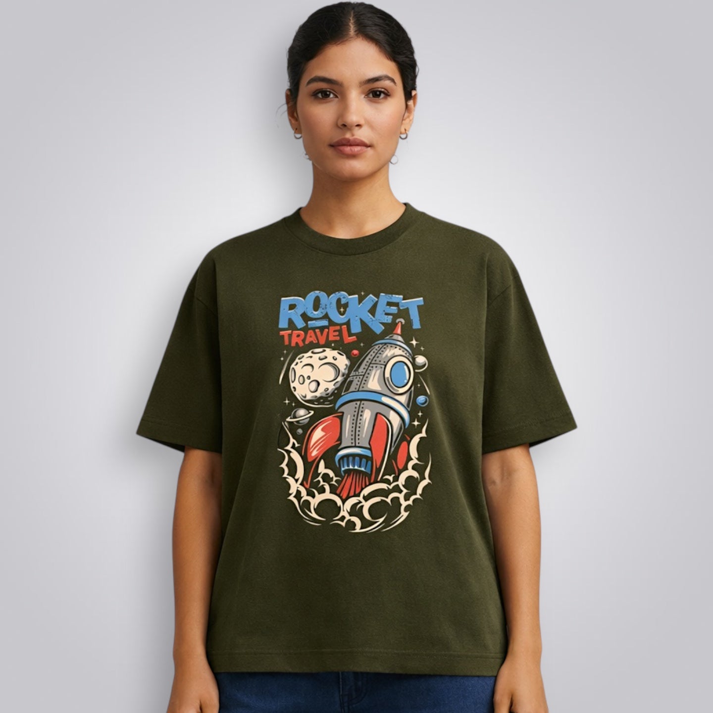 Rocket Travel Unisex Loose Fit Classic T-Shirt