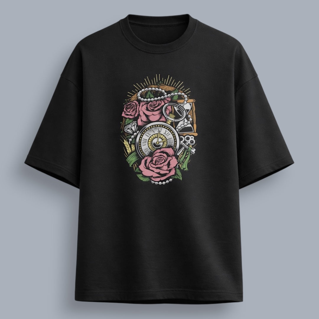 Roses & Pearls Women's Premium French Terry Oversized Tee