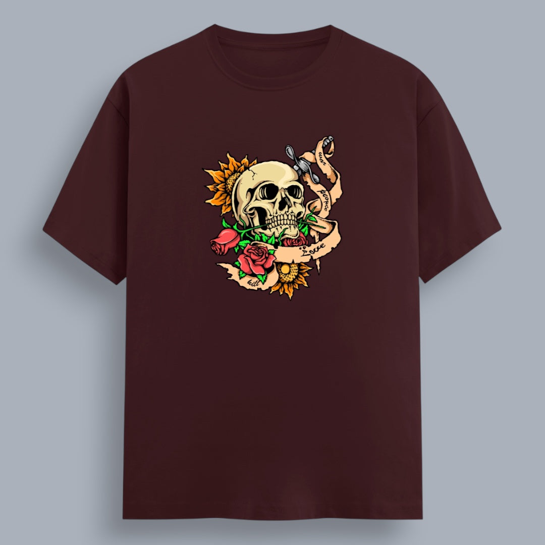 Skull & Roses Women's Boyfriend Fit T-Shirt