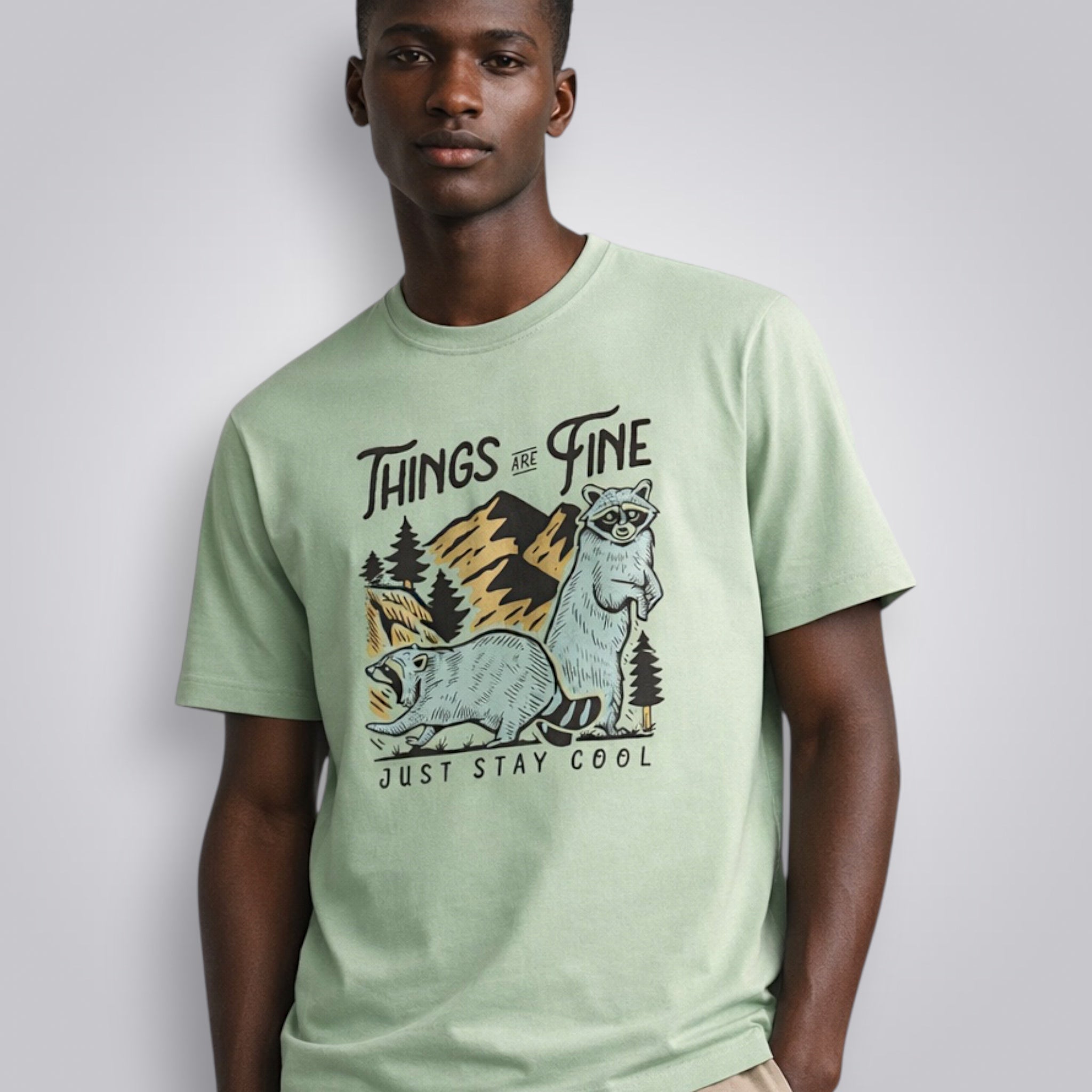 Things Are Fine Just Stay Cool Men's Regular Fit T-Shirt