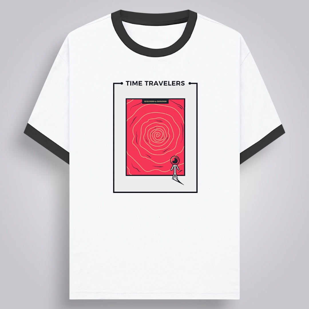 Time Travelers Men's Regular Fit Ringer T-Shirt