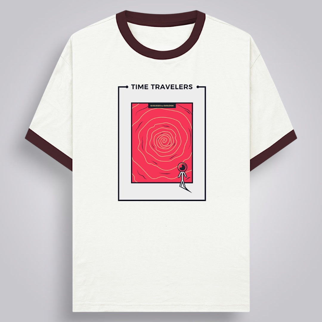 Time Travelers Men's Regular Fit Ringer T-Shirt