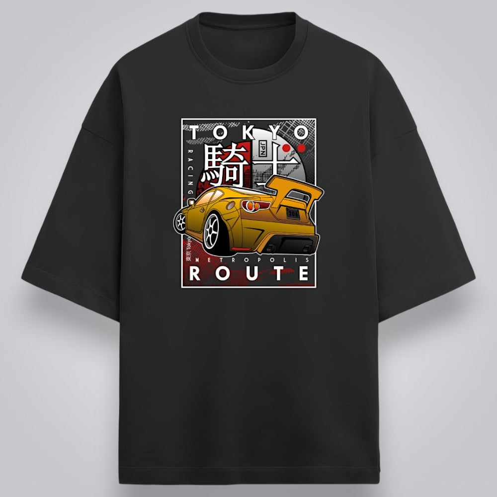 Tokyo Route Men's Premium French Terry Oversized Tee