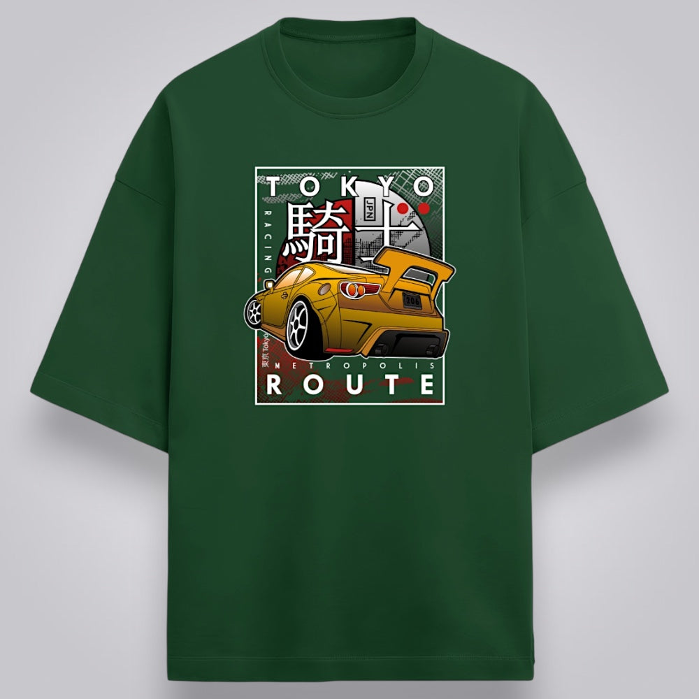 Tokyo Route Men's Premium French Terry Oversized Tee