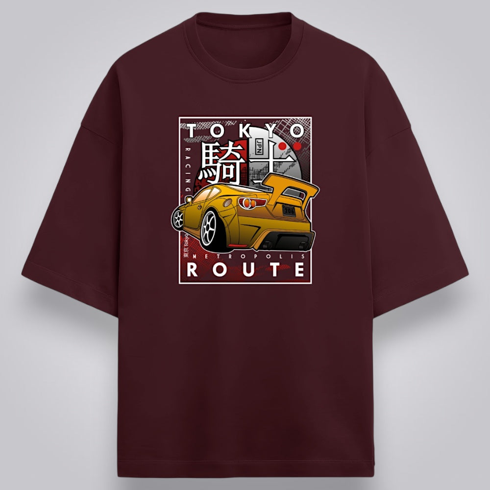 Tokyo Route Men's Premium French Terry Oversized Tee