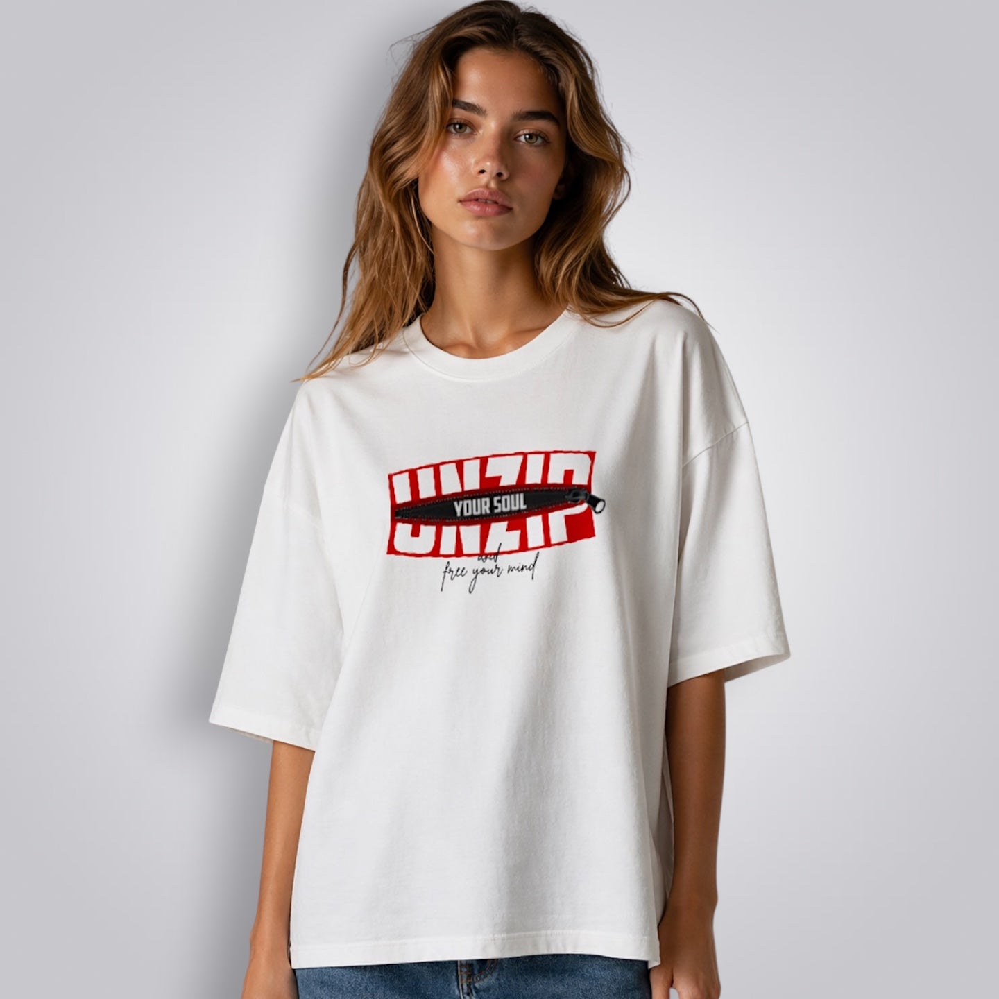 Unzip Your Soul And Free Your Mind Women's Premium French Terry Oversized Tee