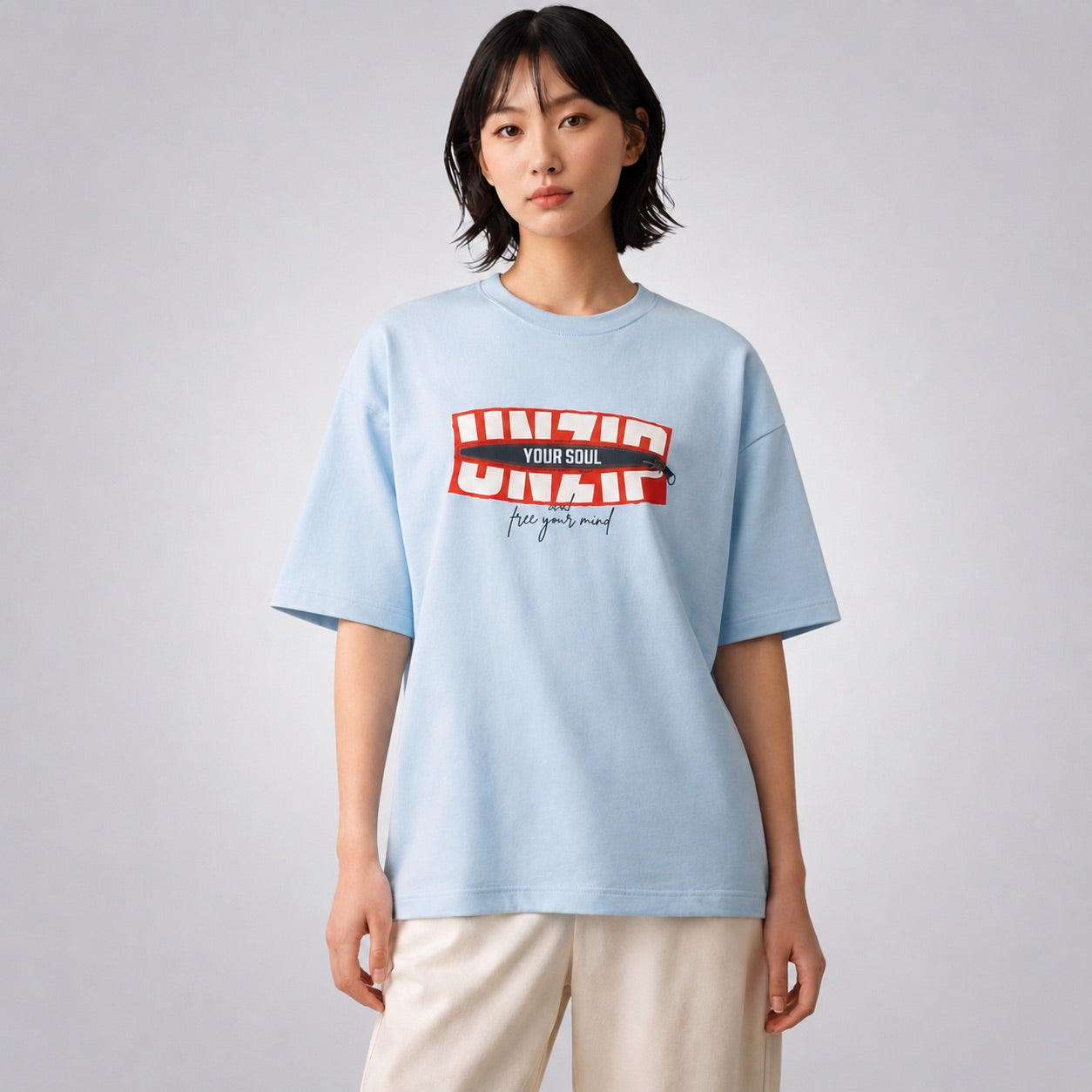 Unzip Your Soul And Free Your Mind Women's Premium French Terry Oversized Tee