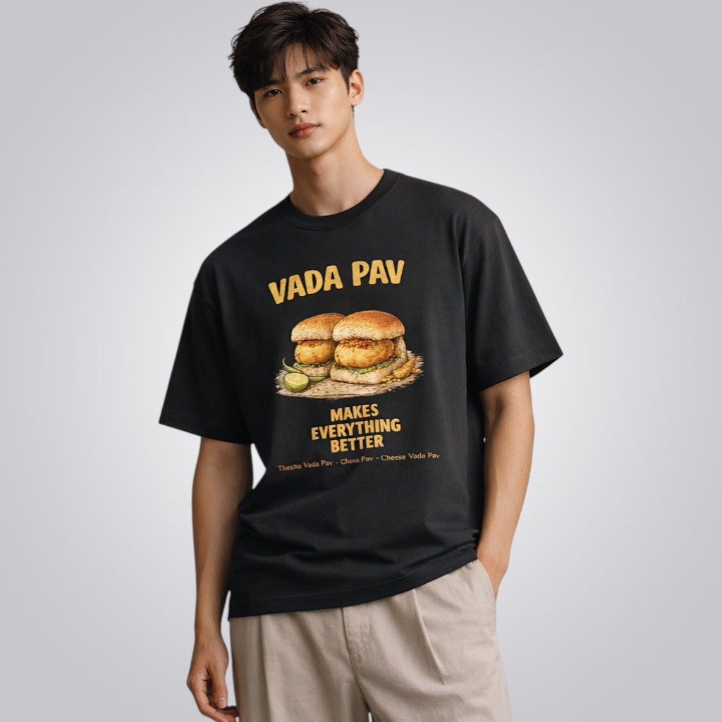 Vada Pav Makes Everything Better Unisex Loose Fit Standard T-Shirt