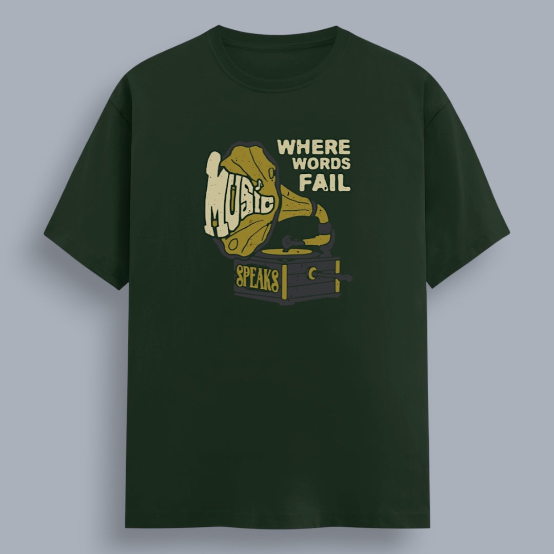 Where Words Fail Music Speaks Men's Regular Fit T-Shirt
