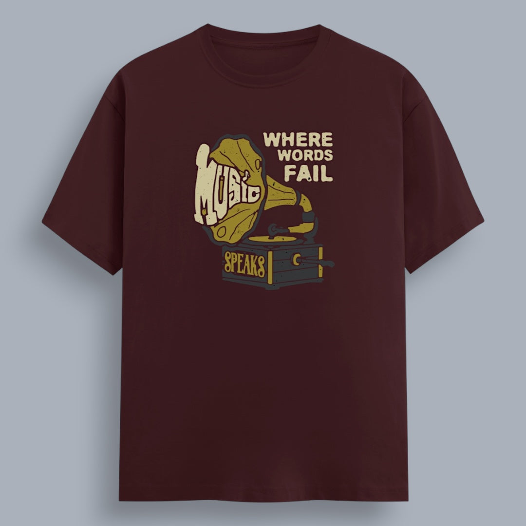 Where Words Fail Music Speaks Men's Regular Fit T-Shirt